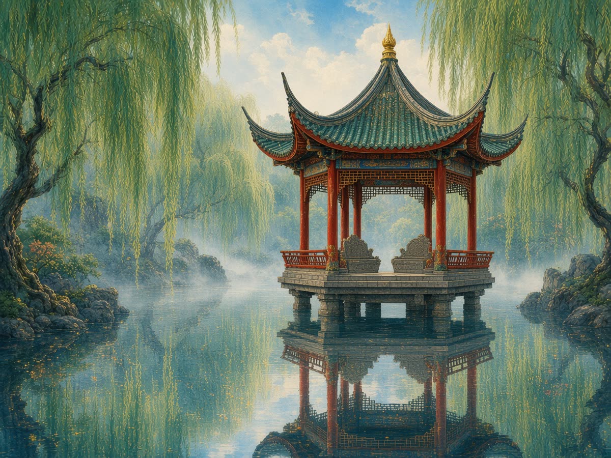 Pavilion over water